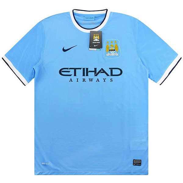 Authentic Camiseta Manchester City 1ª Retro 2013 2014 Azul